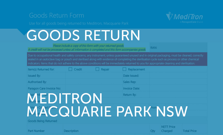 Goods Return Form - Meditron (v5.00)