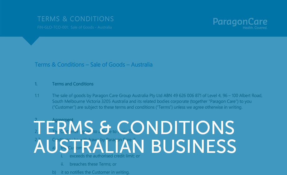 Terms & Conditions - Paragon Care, AU Business (v2.00)
