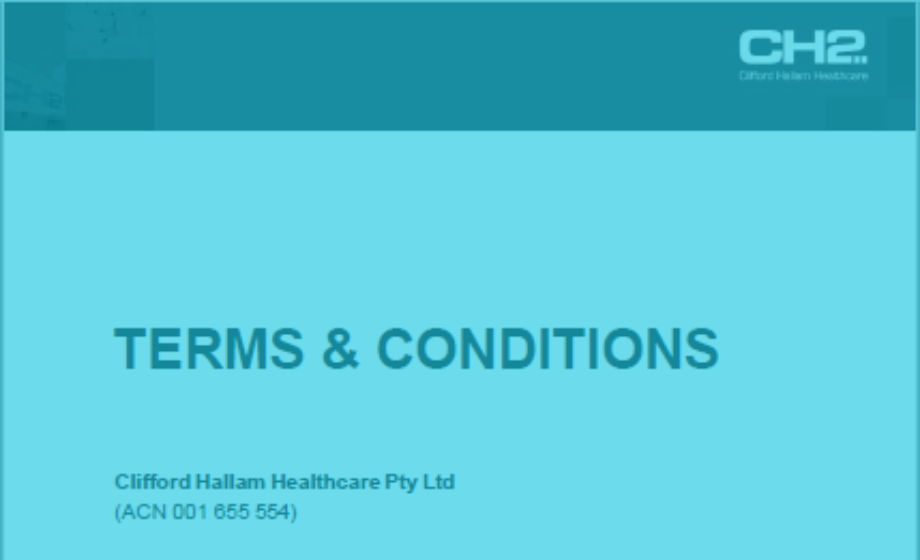 Clifford Hallam Healthcare Pty Ltd (ACN 001 655 554) Terms & Conditions of Sale